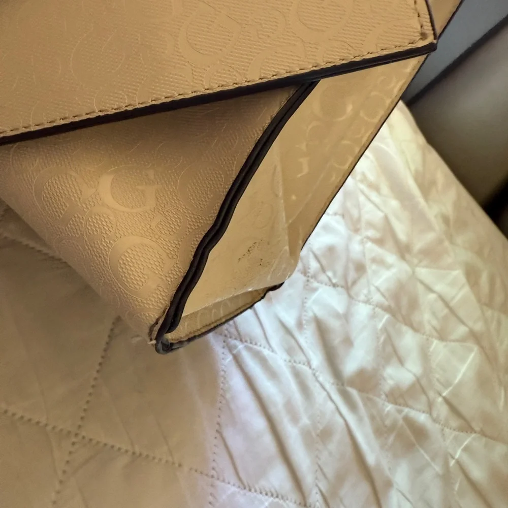 GUESS Beige Satchel with Pouch - Picture 8 of 9